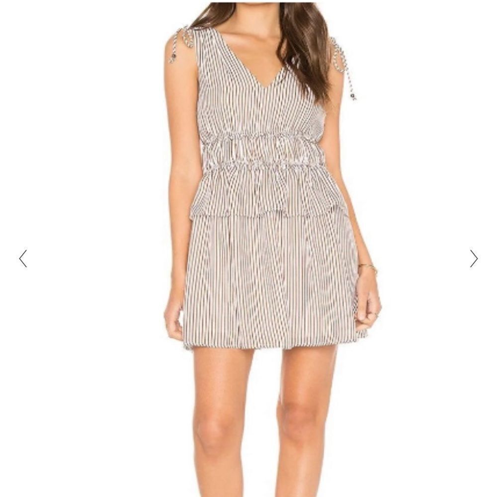 Revolve Line & Dot Stripes Llyada Tie Shoulders Sleeveless Mini Dress.Size XS